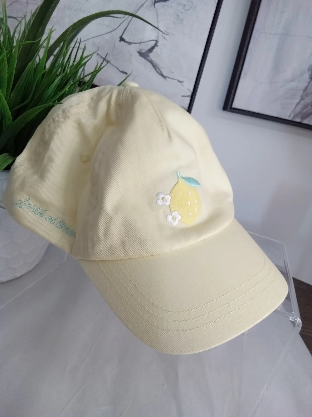 NWT H&M Kids Lemon Embroidered Baseball Cap Yellow 3-6Y